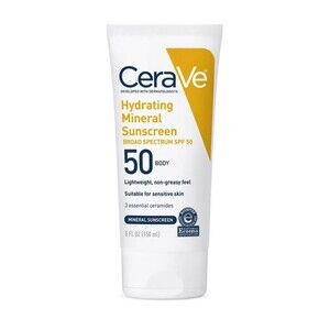 New CeraVe Hydrating Mineral Sunscreen SPF 50 Body exp 1/28
